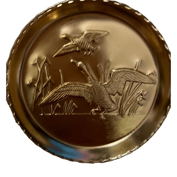 Vintage copper Bird Metal Coaster set - Picture 3 of 3